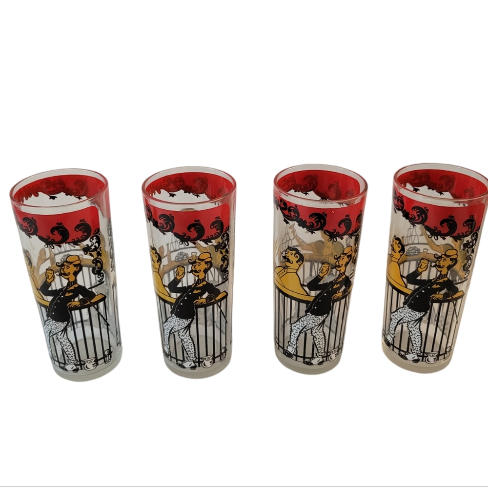 Hazel Atlas MCM Moulin Rouge Tom Collins Glasses